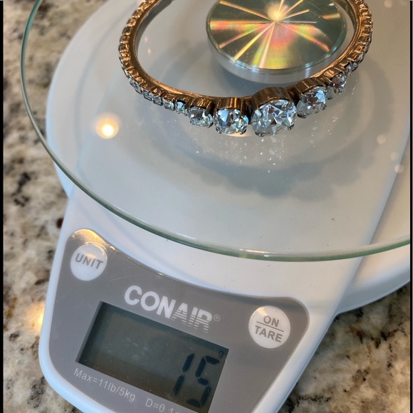 Sorrelli Dazzling Dotted Line Cuff Bracelet Silver w Clear Swarovski Crystals - Picture 5 of 12